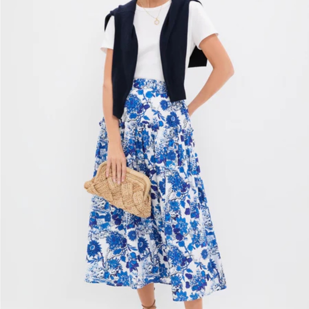 Indigo & Blue Floral Isla Maxi Skirt